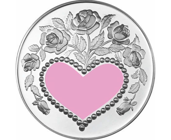 Érem Hátlapja  színes szív ornamentikában