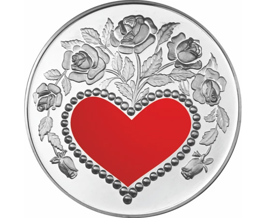 Érem Hátlapja  színes szív ornamentikában