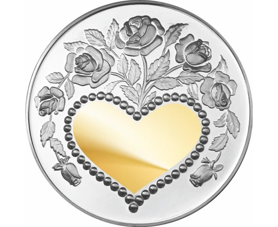 Érem Hátlapja  színes szív ornamentikában
