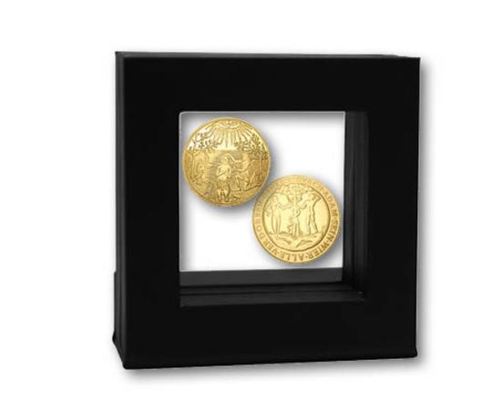 //Jézus megkeresztelése aranyba foglalva, színarannyal bevont rézötvözet, utánveret, másolat, nem pénz, replica, no coin