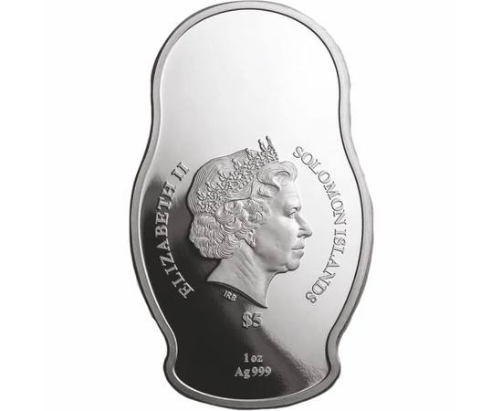Matrjoska baba, 5 dollár, 1 uncia színezüst, Salamon-szigetek, 2017