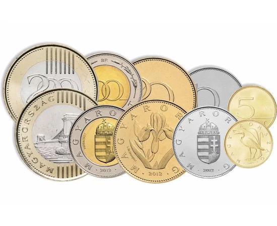 5, 10, 20, 100, 200 forint, Az első forgalmi érmék "Magyarország" körirattal, , Magyarország, 2012