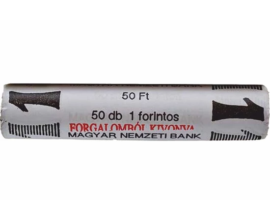 50 x 1 forint, Az utolsó 1 Ft forgalmi kibocsátás kivonás előtt, réz-nikkel, Magyar Köztársaság, 2007