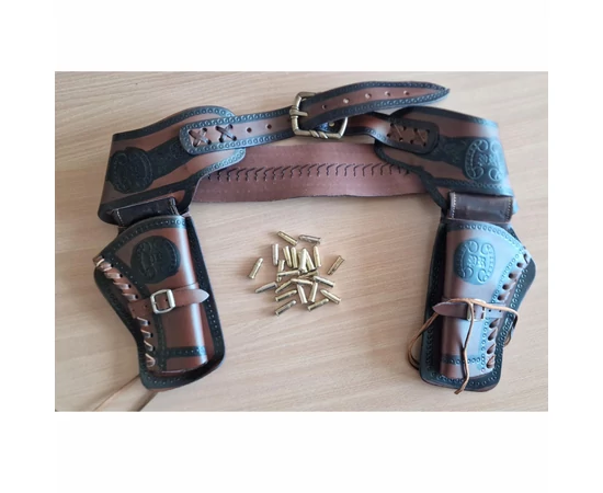Cowboy fegyvertartó öv, barna