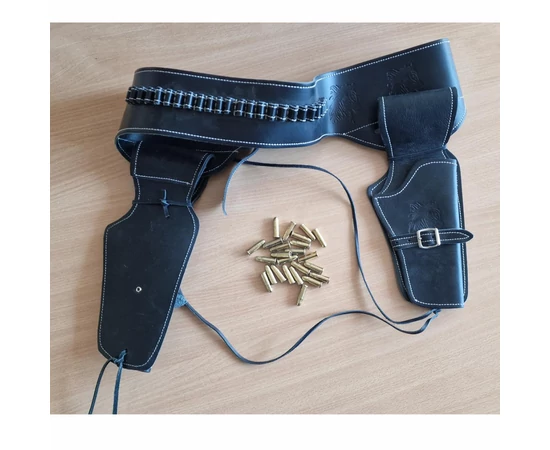Cowboy fegyvertartó öv, fekete