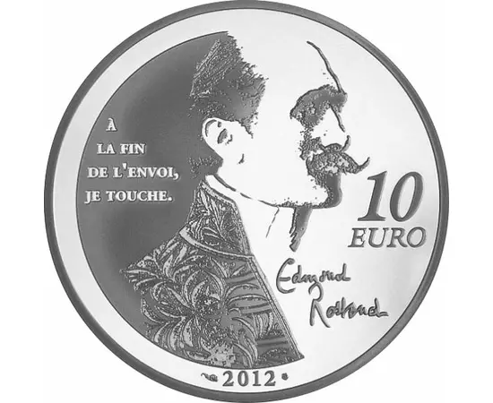 // 10 euró, Cyrano de Bergerac, ezüst érme, 900-as ezüst, Franciaország, 2012 // A barokk próza mestere