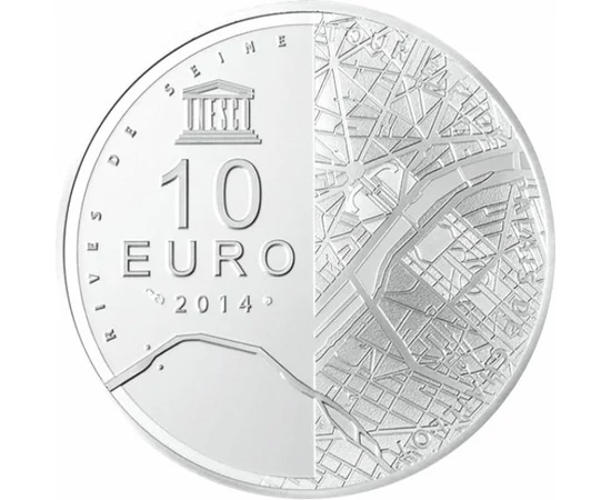 Szajnapart, 10 euró, ezüst, Franciaország, 2014
