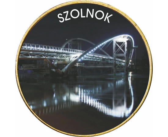 // 1 euró, Szolnok - a Tisza fővárosa, egyedi színes érme, CuNi, Európai Unió, 2002-2023 // Géza fejedelem 972-ben alapította, de Szent István emelte igazi várossá és a királyság központjává. A királyság kezdetétől a török hódoltság kezdetéig kizárólagos 