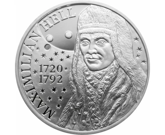 Hell Miksa csillagász ezüst érmén, 10 euró, ezüst, Szlovákia, 2020