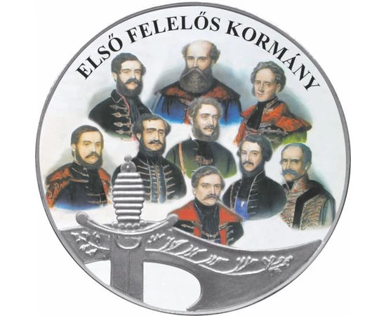 Szabadságharc, Első felelős kormány, festett ezüstözött érem