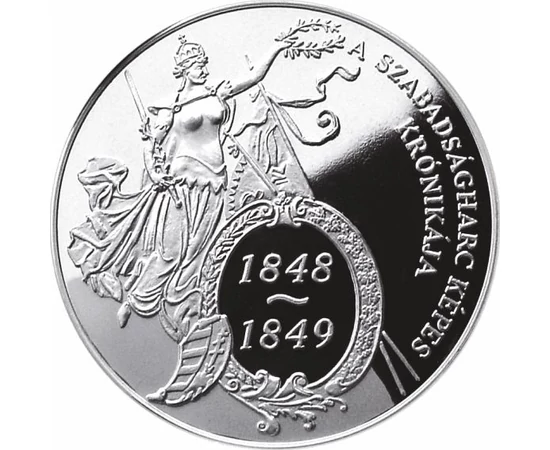 Szabadságharc festett ezüstözött érem