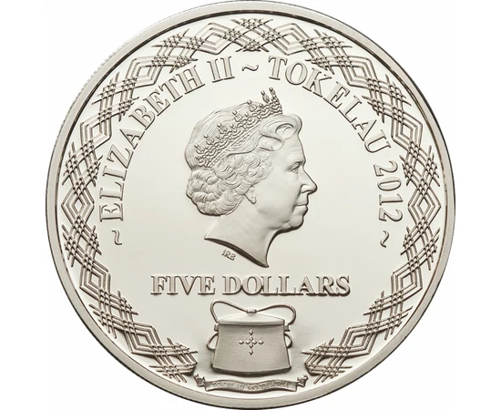 Pillangó, 5 dollár, 925-ös ezüst, Tokelau-szigetek, 2012