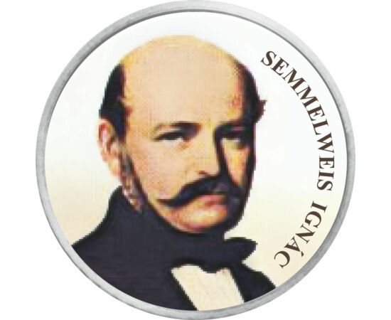 Semmelweis Ignác, 50 cent ezüstözött érme