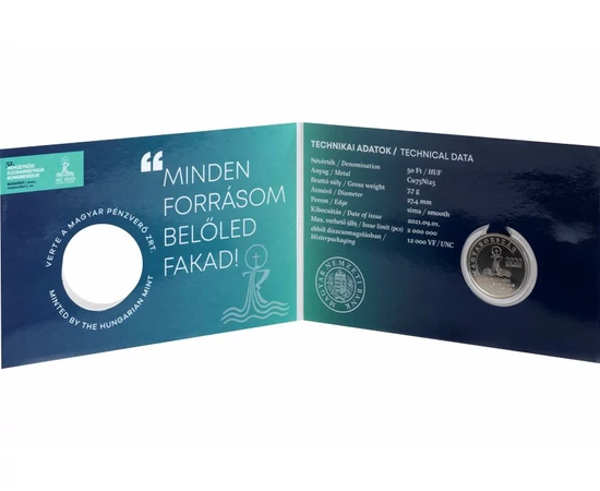 50 forint, Ferenc pápa Budapesten, verdefényes, Magyarország, 2021