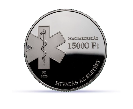 Országos Mentőszolgálat, 15000 Ft, ezüst, Magyarország, 2023