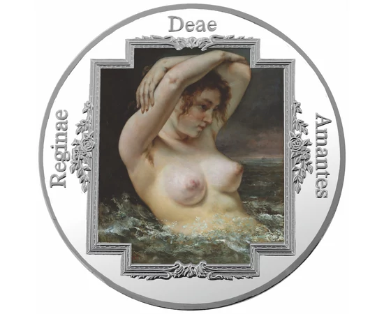 A nő dicsérete - Művészi akt színpompás érmen - Gustave Courbet - Nő a hullámok között