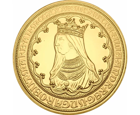 Szent Erzsébet első ábrázolása érmén, 6 dukát, 1619, utánveret