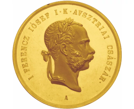 Ferenc József koronázása, aranyozott érme utánveretben