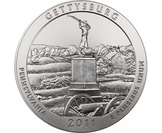 Gettysburg NP, 1/4 dollár, 5 uncia színezüst, USA, 2011