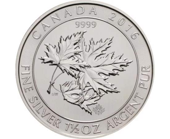 Juharlevél, 1,5 unciás színezüst érmén, 8 dollár, Kanada, 2016