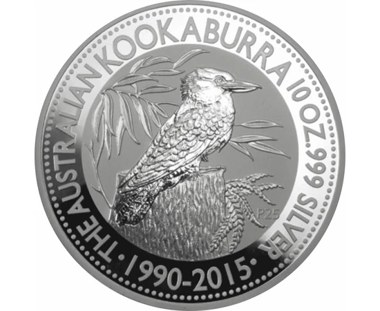 Kookaburra, 10 dollár, 10 unica színezüst, Ausztrália, 2015