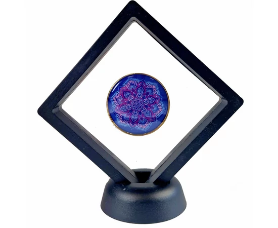 Mandala érem, kék, elegáns díszcsomagolásban