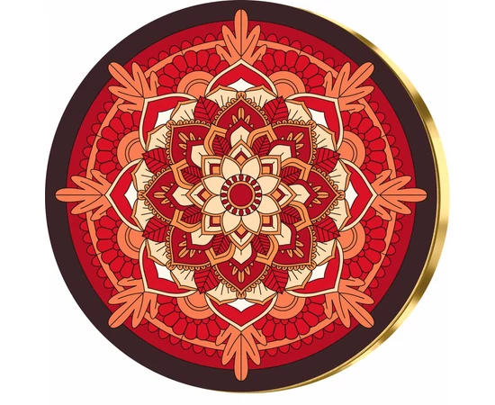 Mandala érem, piros, elegáns díszcsomagolásban