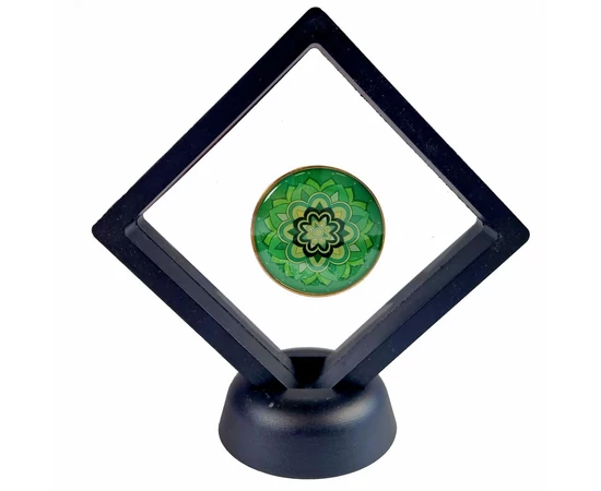 Mandala érem, zöld, elegáns díszcsomagolásban