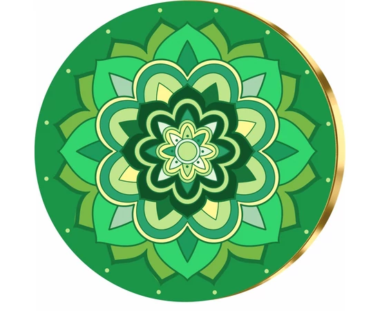 Mandala érem, zöld, elegáns díszcsomagolásban
