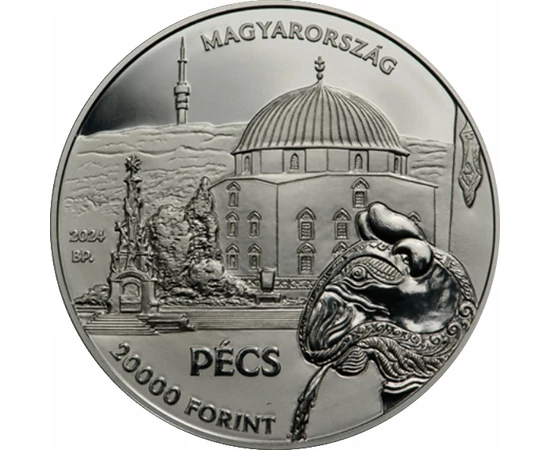 Pécs - Baranya Vármegye, 20000 forint, ezüst, Magyarország, 2024, 2022