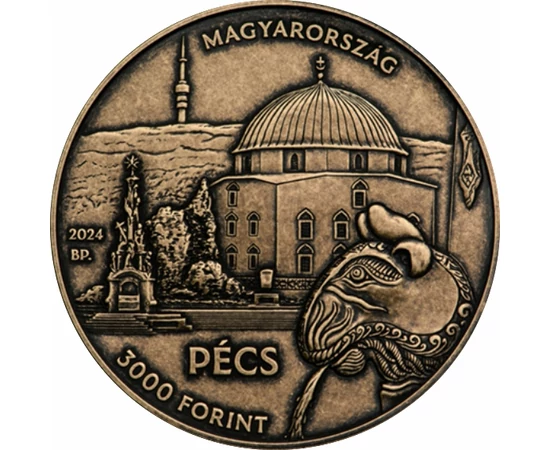 Pécs - Baranya Vármegye, 3000 forint, színesfém, Magyarország, 2024