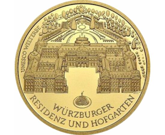 Würzburg vára, 100 euró, ½ uncia színarany, 28 mm, Németország, 2010 